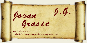 Jovan Grašić vizit kartica